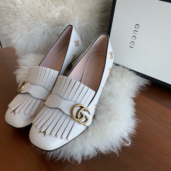 Gucci Shoes - Authentic✨ Gucci Embroidered Leather Mid-Heel Pump